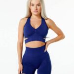 klær T442123 ekte indigo blå stratus bh kvinner Alphalete
