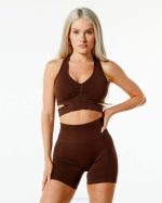 klær T442133 rik brun stratus bh kvinner Alphalete