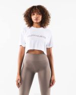 klær T442202 hvit core airtech ss crop kvinner Alphalete