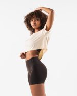 klær T442203 beige brun wolf head airtech ss crop kvinner Alphalete - Bilde 3