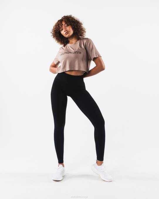 klær T442207 kremaktig beige brun core airtech ss crop kvinner Alphalete - Bilde 2