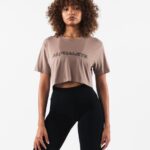 klær T442207 kremaktig beige brun core airtech ss crop kvinner Alphalete