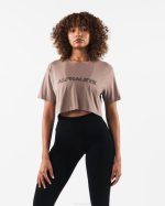 klær T442207 kremaktig beige brun core airtech ss crop kvinner Alphalete