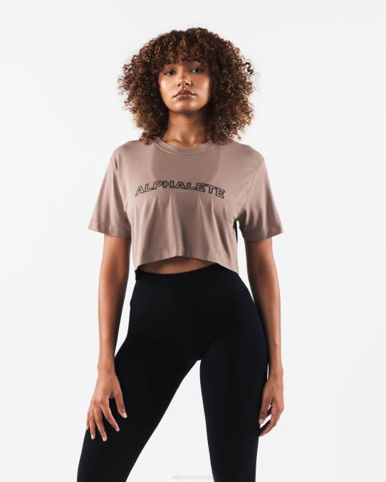 klær T442207 kremaktig beige brun core airtech ss crop kvinner Alphalete - Bilde 1