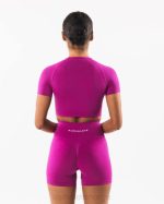 klær T442221 candy crush rosa forsterke ss crop kvinner Alphalete - Bilde 3