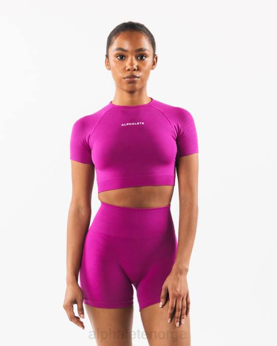 klær T442221 candy crush rosa forsterke ss crop kvinner Alphalete - Bilde 1