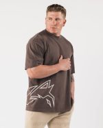 klær T442225 nellik brun gigantisk ulvhodet-skjorte unisex Alphalete - Bilde 2
