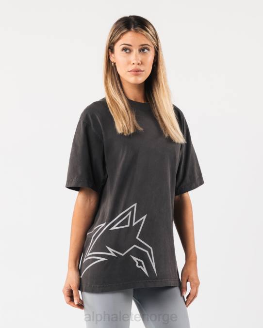 klær T442226 vintage svart gigantisk ulvhodet-skjorte unisex Alphalete - Bilde 2