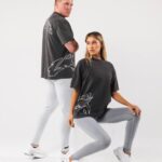 klær T442226 vintage svart gigantisk ulvhodet-skjorte unisex Alphalete