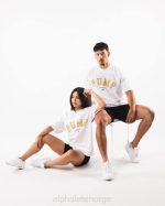 klær T442228 hvit pumpe universitets-t-skjorte unisex Alphalete
