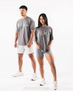 klær T442229 koksgrå pumpe universitets-t-skjorte unisex Alphalete