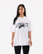 klær T442231 hvit svart ulvhodet-skjorte unisex Alphalete - Bilde 3