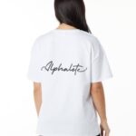 klær T442233 hvit svart signatur oversized t-skjorte kvinner Alphalete