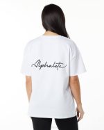 klær T442233 hvit svart signatur oversized t-skjorte kvinner Alphalete