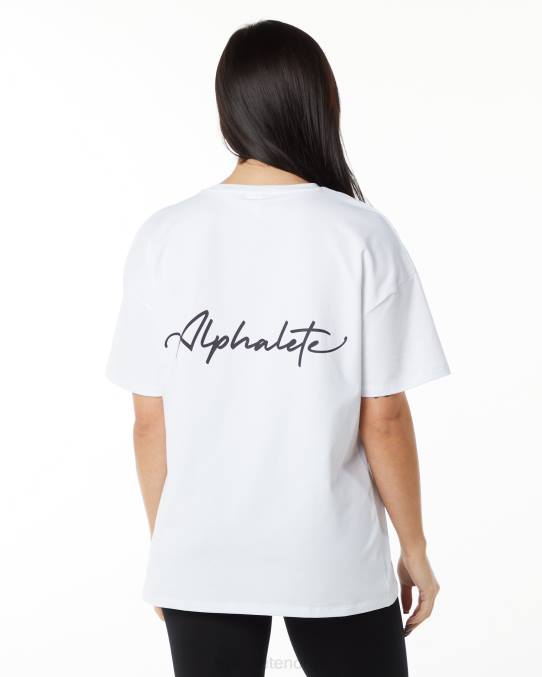 klær T442233 hvit svart signatur oversized t-skjorte kvinner Alphalete - Bilde 1