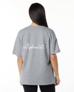 klær T442234 gråmelert signatur oversized t-skjorte kvinner Alphalete