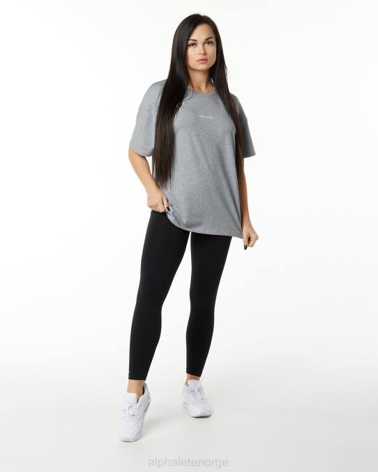 klær T442234 gråmelert signatur oversized t-skjorte kvinner Alphalete - Bilde 3