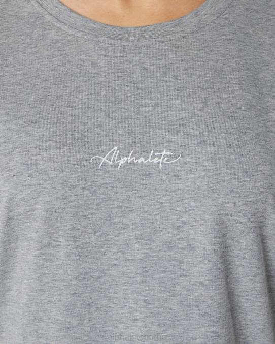 klær T442234 gråmelert signatur oversized t-skjorte kvinner Alphalete - Bilde 4