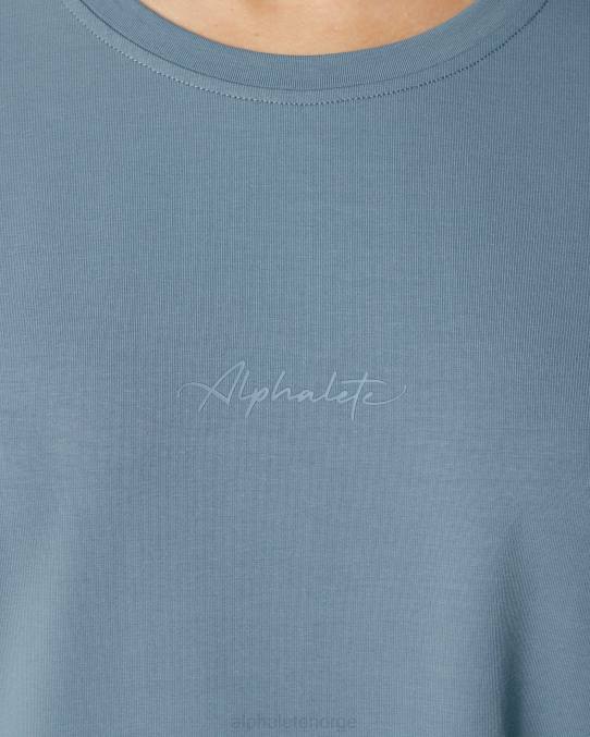 klær T442235 tåke blå signatur oversized t-skjorte kvinner Alphalete - Bilde 4