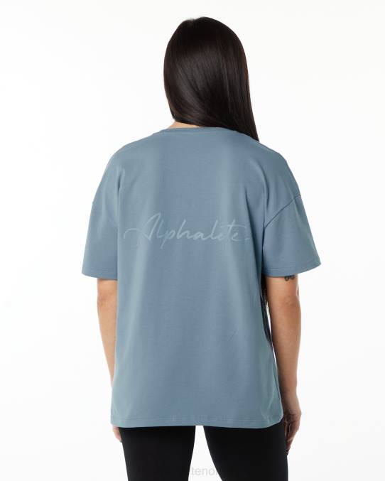 klær T442235 tåke blå signatur oversized t-skjorte kvinner Alphalete - Bilde 1
