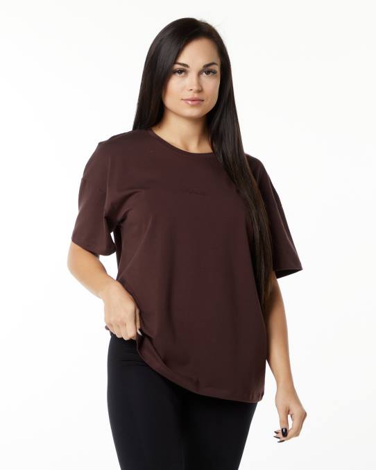 klær T442237 burgunder rød signatur oversized t-skjorte kvinner Alphalete - Bilde 2