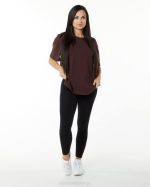 klær T442237 burgunder rød signatur oversized t-skjorte kvinner Alphalete - Bilde 3