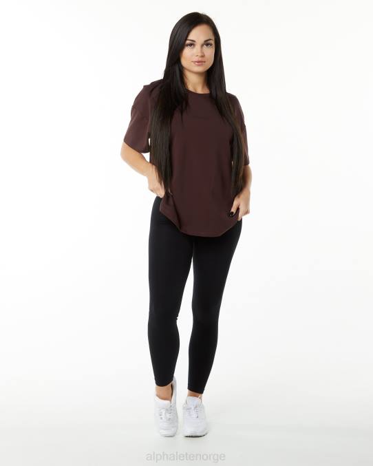 klær T442237 burgunder rød signatur oversized t-skjorte kvinner Alphalete - Bilde 3