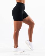 klær T442318 svart forsterke kontur kort 5" kvinner Alphalete - Bilde 5