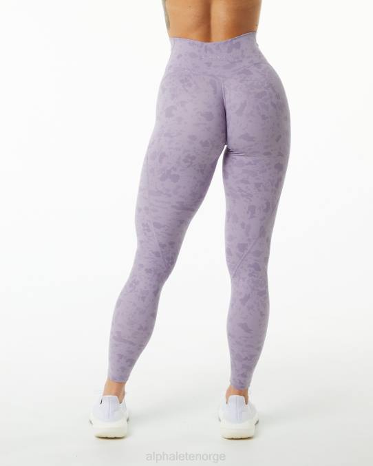 klær T442444 småstein print tåkete lilla lilla overflate power legging kvinner Alphalete - Bilde 3