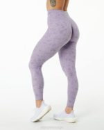 klær T442444 småstein print tåkete lilla lilla overflate power legging kvinner Alphalete - Bilde 4