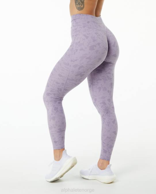 klær T442444 småstein print tåkete lilla lilla overflate power legging kvinner Alphalete - Bilde 4