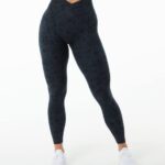 klær T442445 småsteinstrykk svart overflate power legging kvinner Alphalete
