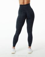klær T442445 småsteinstrykk svart overflate power legging kvinner Alphalete - Bilde 3