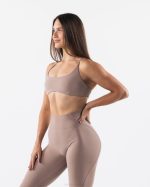 klær T44248 sandbrun aura bh med stropper kvinner Alphalete - Bilde 4