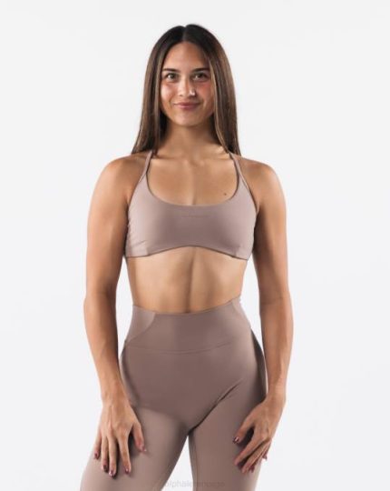 klær T44248 sandbrun aura bh med stropper kvinner Alphalete