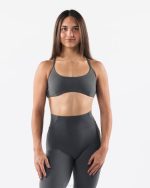 klær T44251 tinngrå aura bh med stropper kvinner Alphalete