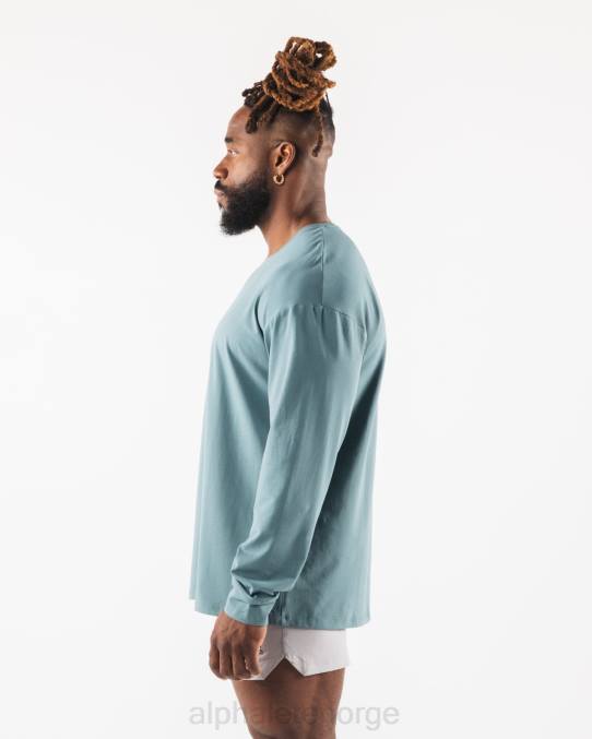 klær T442529 Turkis blå aa paisley print ls t-skjorte menn Alphalete - Bilde 3