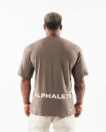 klær T442536 ørkentaupe/skallbrun børstet crest t-skjorte menn Alphalete - Bilde 3