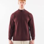 klær T442540 sangria rød børstet kjerne mock neck ls menn Alphalete