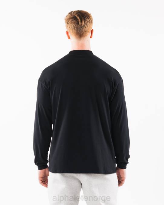 klær T442541 svart børstet kjerne mock neck ls menn Alphalete - Bilde 3