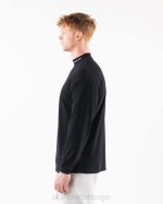 klær T442541 svart børstet kjerne mock neck ls menn Alphalete - Bilde 4
