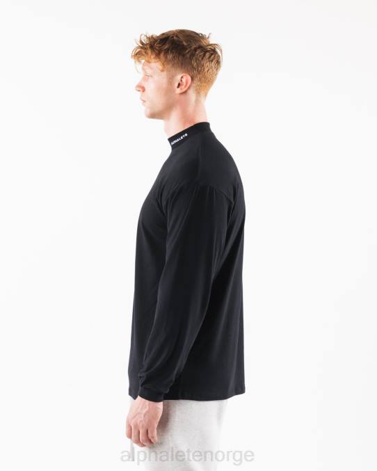 klær T442541 svart børstet kjerne mock neck ls menn Alphalete - Bilde 4