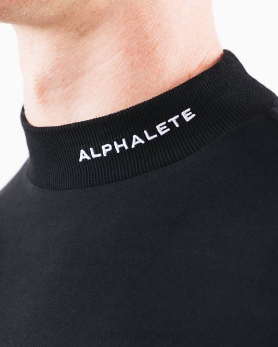 klær T442541 svart børstet kjerne mock neck ls menn Alphalete - Bilde 5
