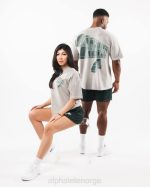 klær T442545 mørk sølvgrå dimensjonal t-skjorte unisex Alphalete