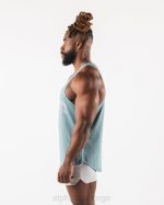 klær T442580 Turkis blå paisley print råskåret tank menn Alphalete - Bilde 3