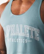 klær T442580 Turkis blå paisley print råskåret tank menn Alphalete - Bilde 5