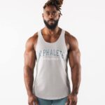 klær T442581 atletisk grå paisley print råskåret tank menn Alphalete