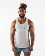 klær T442581 atletisk grå paisley print råskåret tank menn Alphalete