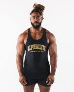 klær T442582 svart paisley print råskåret tank menn Alphalete