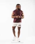 klær T442585 sangria rød børstet ulv hode muskel tank menn Alphalete - Bilde 2